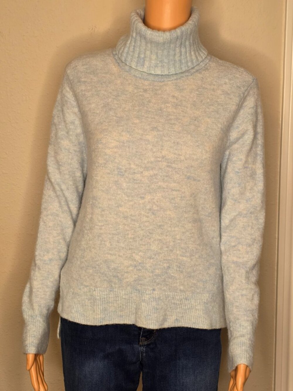 Banana Republic Light Blue, Wool Blend, Turtleneck, Long Sleeve Sweater, Size XS